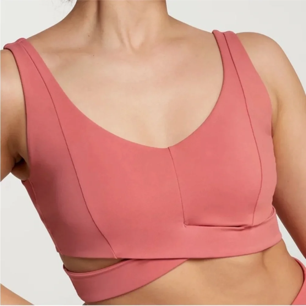 CALIA by Carrie Underwood Mauve Twist Front Sports Bra - Picture 6 of 8